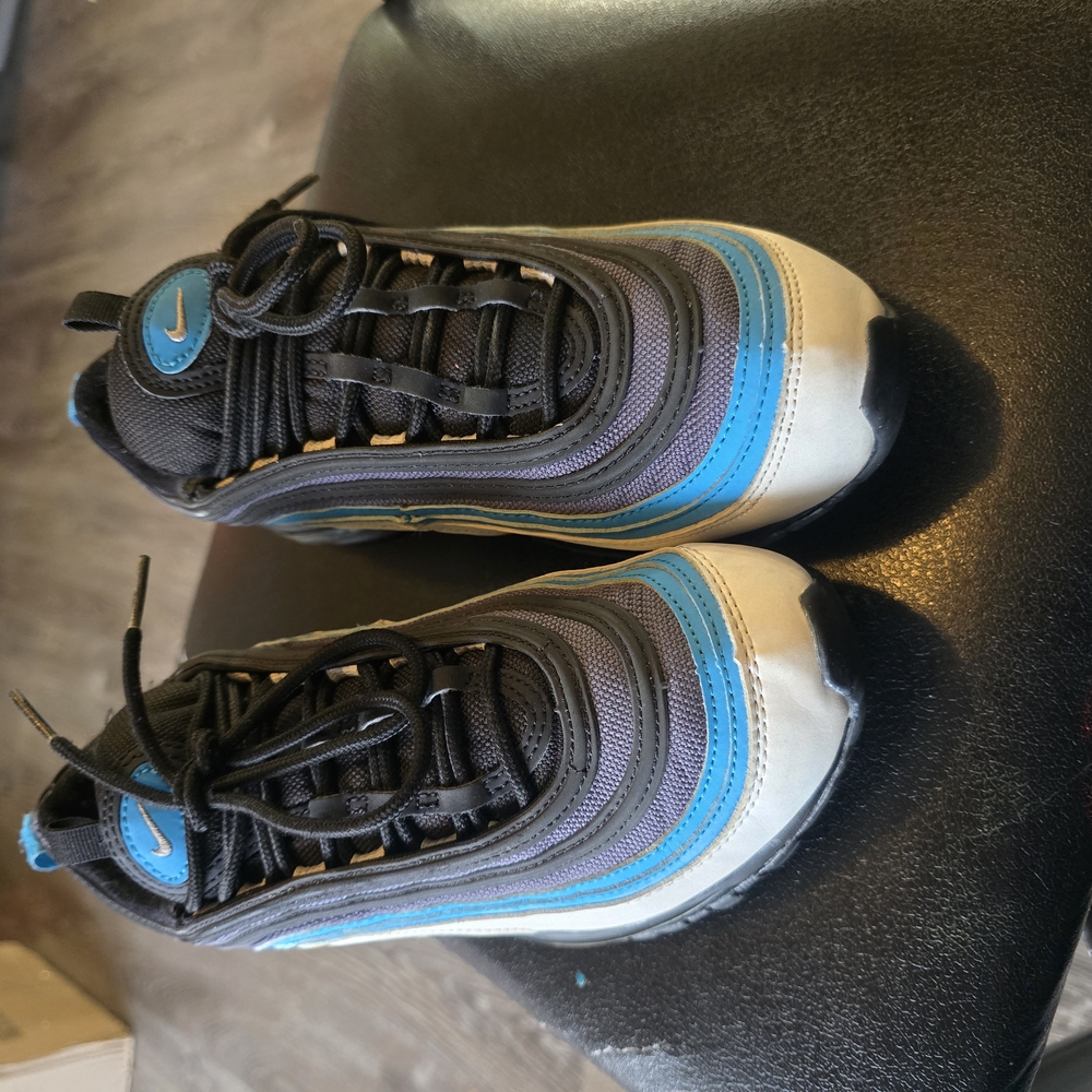 Nike Air Max 97 Size 7y - White Blue Grey - Rare color 921522-106